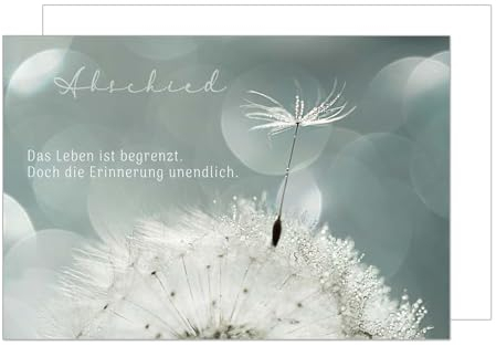 Edition Seidel Premium Trauerkarte mit Umschlag. Beileidskarte Trauer Karte mit Spruch Abschied Anteilnahme Blume (T1170 SW024)