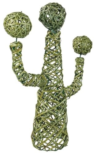 WANDERLUST DECO Cactus decoración de Mimbre Verde 28x28x65h cm