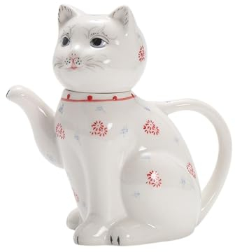 Folpus Tetera de Gato de Dibujos Animados, Tetera de, Jarra de Cerámica para El Hogar, Casa de Té, Jugo