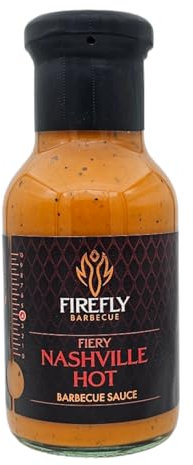 Firefly Barbecue Nashville Hot Sauce with Sweet Honey Blend - Traditional Southern Style Chicken Marinade & Dipping Sauce - Versatile Heat Level BBQ Sauce for Grilling, Frying & Roasting - 250ml