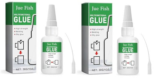 2 Pack Oily Glue Jue Fish Glue, Universal Welding High Strength Oily Glue, Jue Fish Multifunctional Glue Super Glue Gel, Instant Bonding, Strong Adhesion for Metal Plastic Wood Ceramics Leather