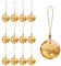 LUMITI 12 Pcs Crystal Glass Christmas Balls Ornaments, 1.18″ Mini Round Prism Flower Xmas Tree Decorations, Hanging Ornament for Wedding Party Home Decor (Gold)