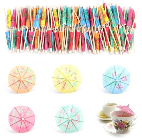 AMONENZ 100 Pièces Parasol Cocktail, Parapluies à Cocktail, 10 cm Cocktail Colorés Parapluies en Papier, pour Décorations Bar, Accessoires Cocktail, Décorations Boissons