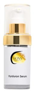 golden SKINN Hyaluron Serum hochdosiert für strahlende Haut (30ml) - Naturkosmetik Serum gegen trockene Haut & Augenringe - Hautserum feuchtigkeitsspendend mit Hyaluronsäure für Gesicht