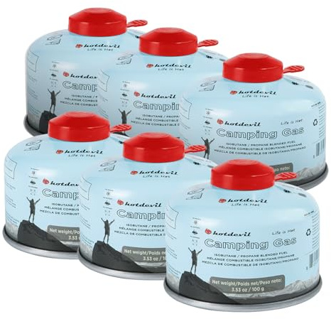 BlueFire Isobutane Fuel Canister Butane Propane Blend Fuel 100 Gram Camping Stove Fuel Gas Canister 3.53oz(6 Packs)