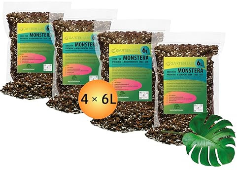 Premium Monstera Erde 24L-4-Komponenten Erde für Monstera-schnell entwässernde Erde für die Aufzucht und Umpflanzung von Pflanzen.