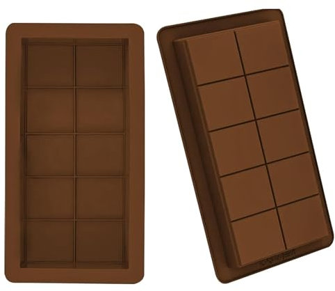 Molde para Chocolate Tableta Profunda de Silicona 2 Piezas - Molde para Barra de Chocolate y Turrón