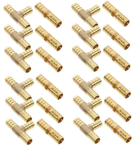 PartyKindom 4 Sätze Rohrverbinder 3-wege-luftschlauchanschlüsse Ventil Verbindungsstücke Für Sauerstoffschläuche Schwimmbad Pumpe Schlauchkupplung Koppler Reduzierer Düse Stecker Golden Kupfer