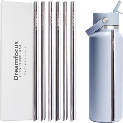 Dreamfocus Metal Straw Replacement Stainless Steel for Hydro Flask Wide Mouth Bottle 40 oz