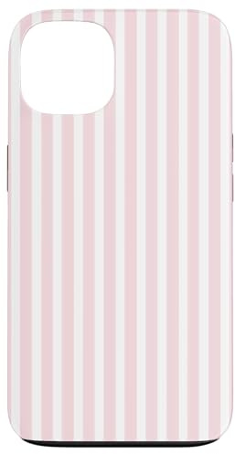 Cute Light Pink White Stripes Pattern Minimalist Case for iPhone 13