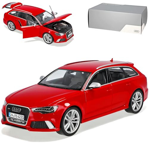 alles-meine.de GmbH A*u*d*i A6 RS6 C7 Avant Kombi Misano Rot Ab 2010 1/18 Minichamps Modell Auto mit individiuellem Wunschkennzeichen