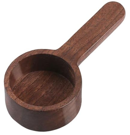 SCOOP MEDIA DE MADERA - herramienta de cucharada de madera, Cuchara de nogal negra | Socada de café, cuchara de medición de hojas de té, herramienta de medición de azúcar, utensilio de cocina para hor