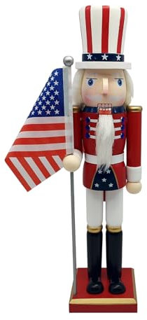 PLCPDM Día Independencia Cracker Nuez Madera Exhibiciones Y Recuerdos del Día Los Caídos Walnutcracker Puppeta