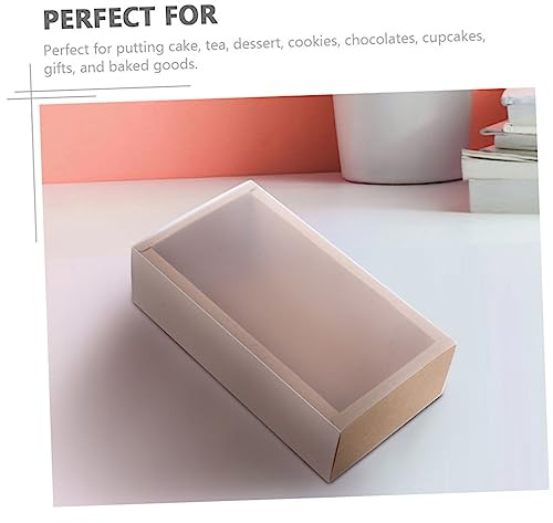 GALPADA 6stücke Kraftpapier Geschenkbox Mit Schublade Verpackungsbox Für Schmuck Tee Kuchen Transparentes Fenster Mit Bändern Und Seidenblumen
