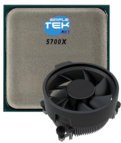 SIMPLETEK - CPU Prozessor 5700X - AM4 - Bis zu 4,60 GHz - 8 Cores/16 Threads - Ohne integrierte Grafik - Kühlkörper im Lieferumfang enthalten