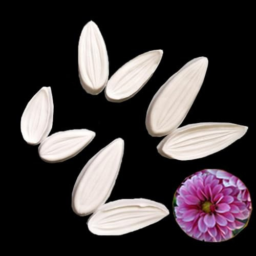 Large Peony Rose Tulip Orchid Flower Petal Veiner Silicone Mould, Food Grade Fondant Sugar Mould for Cake Decorating, Baking, Chocolate & DIY Crafting (Dahlia)