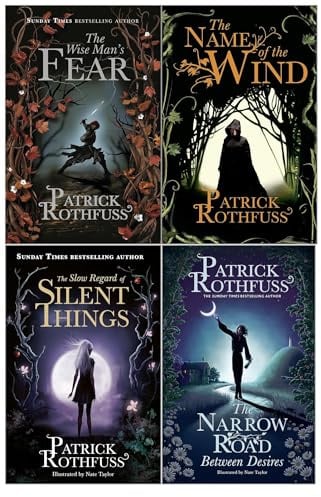 Kingkiller Chronicle Collection 4 Books Set by Patrick Rothfuss (The Name of the Wind, The Wise Man’s Fear, The Slow Regard of Silent Things and The Narrow Road Between Desires)