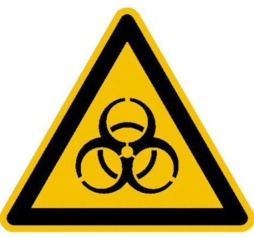 Betriebsausstattung24® Warnung vor Biogefährdung Warnschild, Alu geprägt, Gröߟe 200 mm