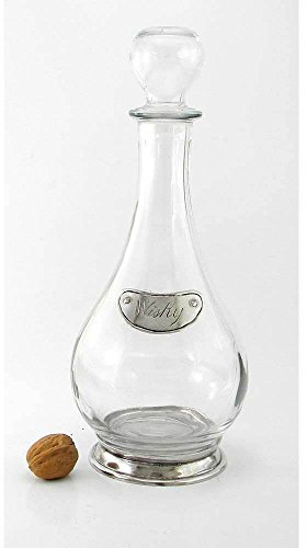 Botella de vidrio soplado y peltre para Whisky cavagnini