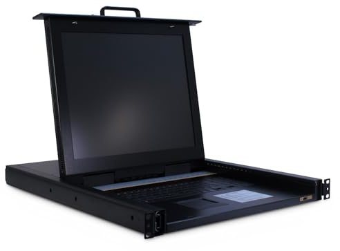 Inter-Tech KVM 1708 LED 43.18 cm 17 Inch KVM Switch 104 Keyboard with Touchpad 1280 x 1024 75 Hz 8-Port d-SUB Including VGA/USB Cable