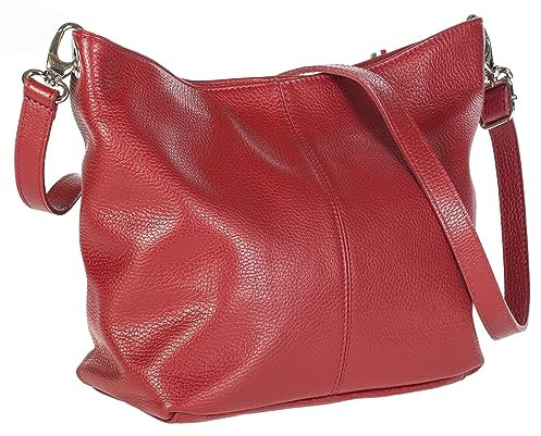 LIATALIA - Hobo-bag/Schultertasche im echtes italienisches Leder - ADAL - Rot