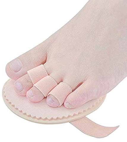 Pedimend Hammer Toe Splint - 4 Pieces | Hammer Toe Regulator Straightener Orthotics with Metatarsal Cushion Pad | for Overlapping Curly Crossover Bent Toes
