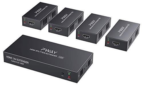 PW-HTS0104(POC) 1X4 Port HDMI Splitter Extender/Verteiler Ultra HD 1080P Ohne Verzögerung 50m über CAT6 Kable Unterstützt EDID