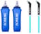 Azarxis Gourde Souple Flasque Running Bidon Sport Pliable Poche Hydratation Flacon Bouteille d'eau pour Randonnée Marathon (500ml avec Paille - 2 Pièces)