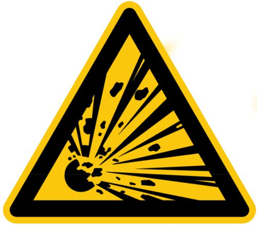Warnzeichen Warnung vor explosionsgefährlichen Stoffen Sicherheitsschild Warnschild 200mm aus Nicht Selbstklebendem PVC Betriebsausstattung