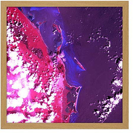 Abstract Paint Blobs Ink Square Wooden Framed Wall Art Print Picture 16X16 Inch Abstrakt Farbe Holz Wand Bild