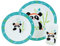FUN HOUSE 005672 Indian Panda Ensemble Repas Micro-ondable Comprenant 1 Assiette, 1 Bol et 1 Verre pour Enfant
