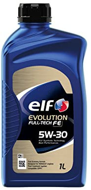 ELF Evolution Full-Tech FE 5W30 Engine Oil ACEA C4 Low SAPS Fuel Economy Formula Synthetic High Performance Motor Oil Lubricant - 1L