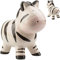 alles-meine.de GmbH große XL Spardose Verschiedene Motive frei wählbar süßes Zebra - stabile Sparbüchse - aus Porzellan/Keramik - mit Verschluss - 18 cm - Sparschwein - für..