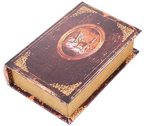 BESPORTBLE Decorative Antique Book Box Fake Book False Book with Secret Hidden Compartment Box for Storage for Wedding Memories Jewelry (The Deer Totem Size S Brown)