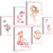 Novart Wandbilder Set Ballerina Rosa - KEIN EXTRA RAHMEN BENÖTIGT - Modern Deko - Kinderzimmer Mädchen N021063a