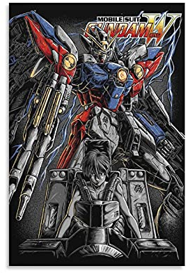 Gundam Wing HD Wallpapers Leinwand Kunst Poster und Wand Kunst Bild Druck Moderne Familie Schlafzimmer Dekor Poster 12x18inch(30x45cm)