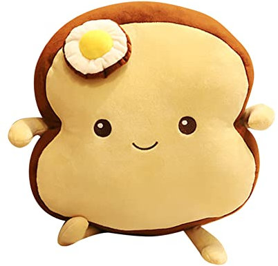 JAWSEU Toast Plüschtier Simulation Toastbrot Form Kissen Gefüllte Puppe, Cartoon Toast Plüsch Spielzeug Wurfkissen Gefüllte Weiches Puppe Spielzeug Valentinstag Geburtstagsgeschenk, 25CM