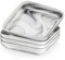 MALACASA, serie Ivy, plato hondo de porcelana de mármol, plato de sopa, 4 piezas platos huecos cuadrados, 20,5 cm, 900 ml