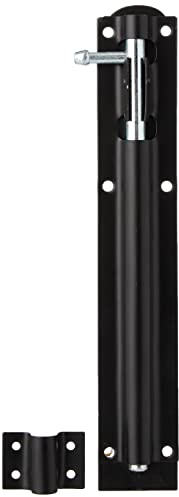 TIMCO Straight Tower Bolt - Black - 10 - Fixings Included