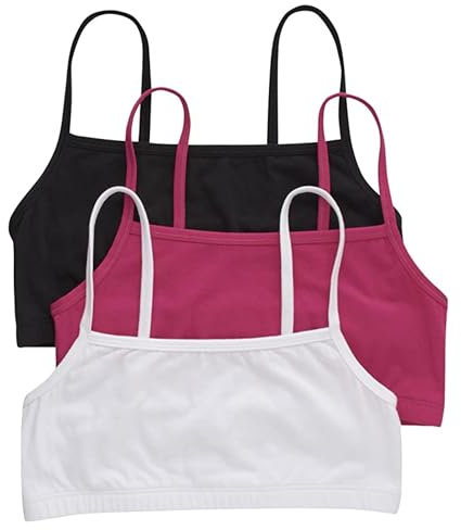 Hanes Sujetador para Mujer (Paquete de 3), Negro/Fantástico Fucsia/Blanco, XS