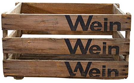 Graue Badische Weinkiste Wein Wein Wein 50x35x28 cm vintage holz (Grau)