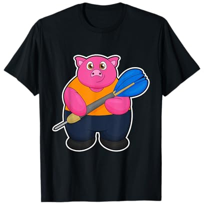 Schwein Dart Dartpfeil Sport T-Shirt