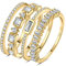 JewelryPalace Vintage Prinzessschliff Zirkonia Band Ring Damen, Hochzeitsringe Silber 925 Trauringe Eheringe für Frauen, Vorsteckring Stapelring Eternity Ring Schmal, Ringe Set Schmuck Vergoldet 59