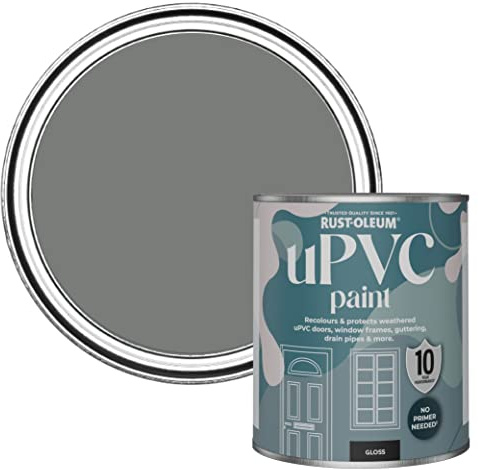 Rust-Oleum Grey uPVC Door and Window Paint In Gloss Finish - Torch Grey 750ml