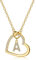 LIHELEI Damen Halskette Herz Buchstabe 925 Silber Kette Damen Personalisiere Kette, Geburtstags und Weihnachten Geschenk Für Frauen Mädchen Mama Freundin - A(Gold)