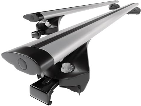 Mossa - Alu-Dachträger kompatibel mit Opel Mokka A SUV (2013-2019) - silbern Dachträger Dachgepäckträger - integrierte Relinge 2