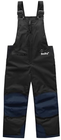 BenBoy Kinder Skihose Schneehose Wasserdicht Softshellhose Gefüttert | Warm Hosenträgerhose Latzhose Winddicht Outdoorhose Winter Jungen Mädchen Snowboardhose
