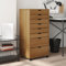 Festnight Rollcontainer Schreibtisch Rollschrank Aktenschrank Mit 8 Schubladen Moss Bürocontainer mit Schubladen Honigbraun-2 Büro Rollschrank Schubladenschrank Beistellschrank Massivholz Kiefer