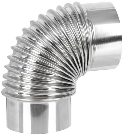Homoyoyo 90grad Edelstahl Bogen Kamin Schornstein Rohr Bauteil Metall Winkelofen Abgasleitung Holzofen Schornsteinbausatz Ofen Metallofen Winkelkamin