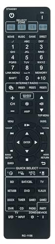 RC-1156 Replace Remote Control Compatible with Denon Integrated Network A/V Receiver AVR-3312CI DN-500AV AV Surround Preamplifier